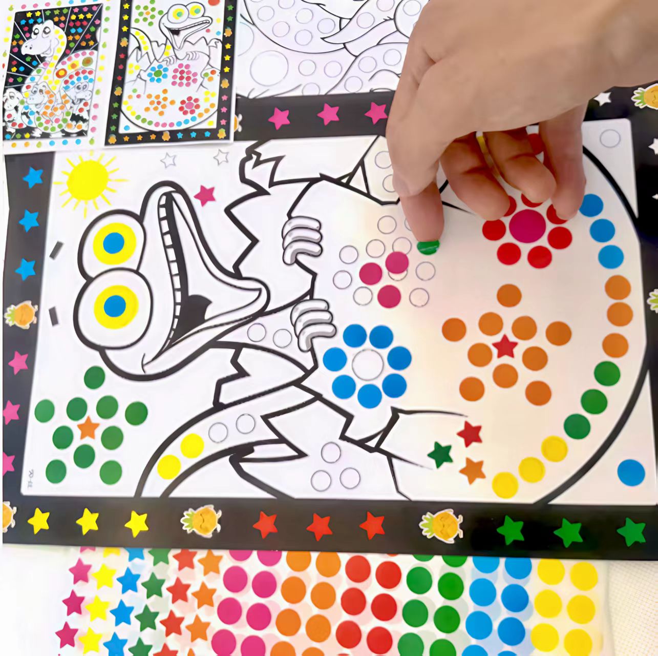 Happy Kids Education - 6/10 Lembar/Lot Stiker Mosaik Gambar Hewan