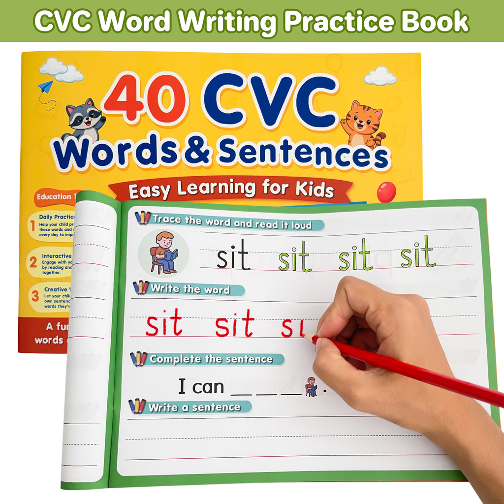 Kids Education Words - Buku Kerja Membangun Kalimat Kata CVC