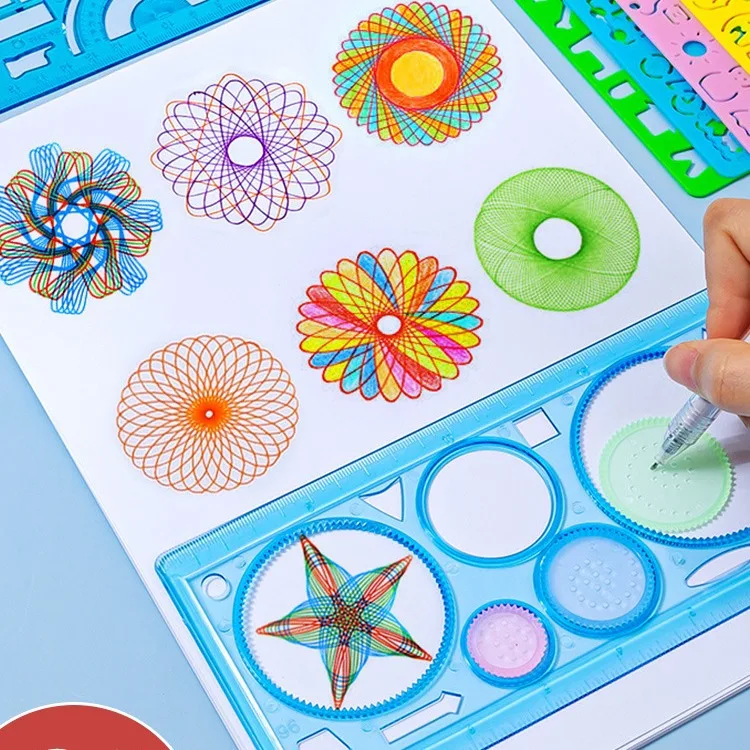 Kids Education Template - Set Stensil Gambar Spirograf Geometri Templat