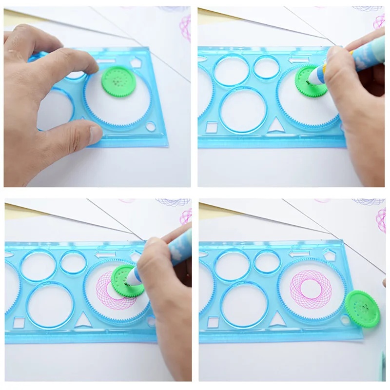 Set Stensil Gambar Spirograf G - Kids Education Template ulasan dan harga