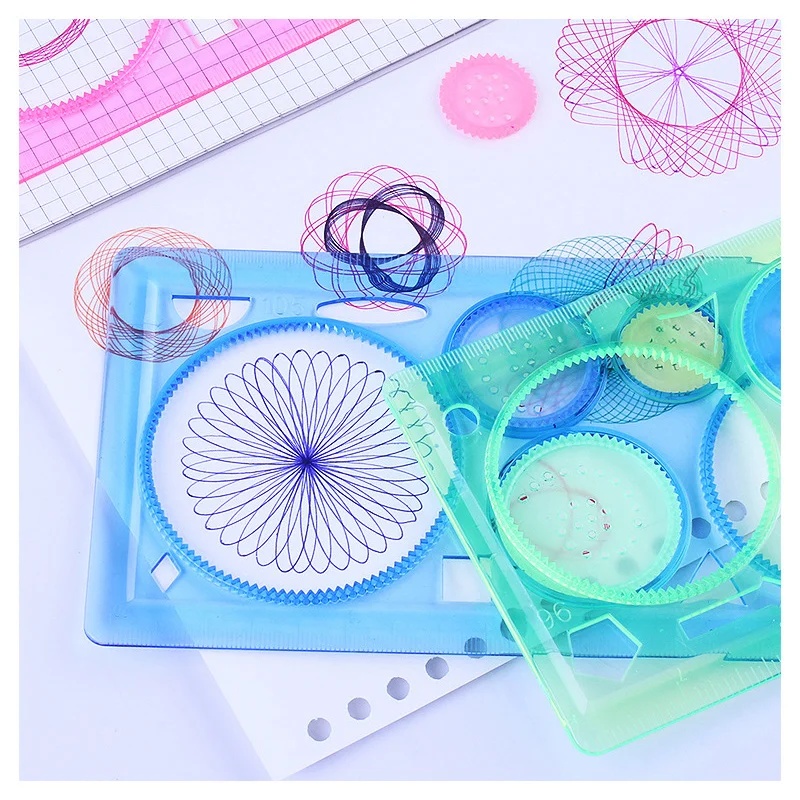 Set Stensil Gambar Spirograf G - Kids Education Template ulasan dan harga