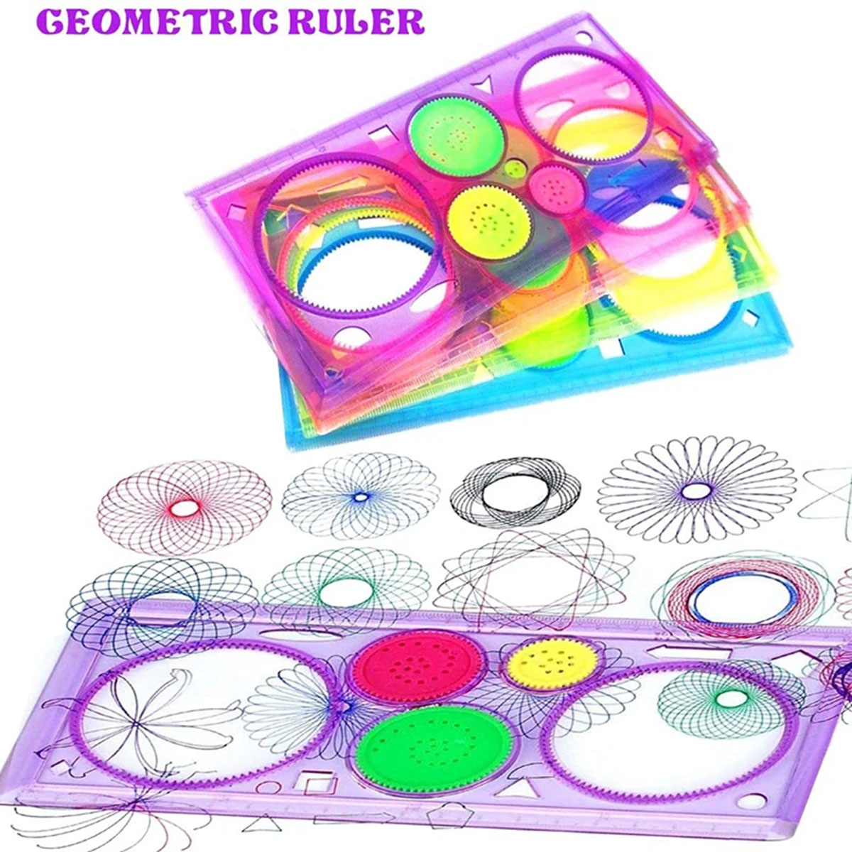 Set Stensil Gambar Spirograf G - Kids Education Template ulasan dan harga
