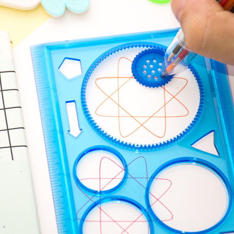 Set Stensil Gambar Spirograf G - Kids Education Template ulasan dan harga