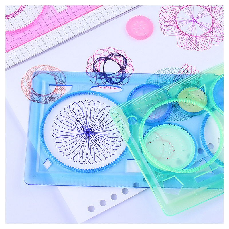 Set Stensil Gambar Spirograf G - Kids Education Template ulasan dan harga