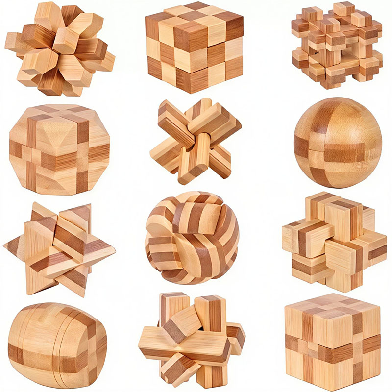 Puzzle Kunci Lu Ban Bambu 4.5C - Kids Education Yes ulasan dan harga