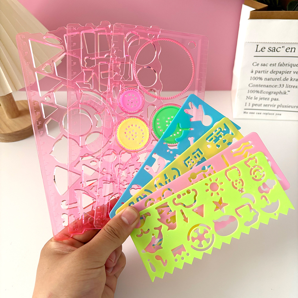 Set Stensil Gambar Spirograf G - Kids Education Template ulasan dan harga